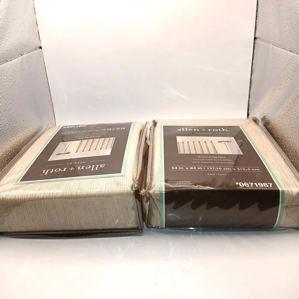 2 Allen & Roth Curtain Panels Merriby Grommet Top Panel Ivory 54x84